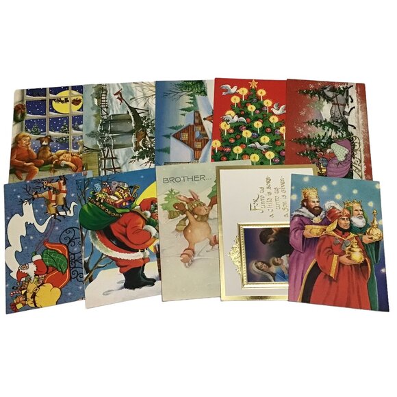 Vtg Box of 53 Christmas Cards Unused with Envelopes Assorted Size Brand Design - Picture 1 of 5